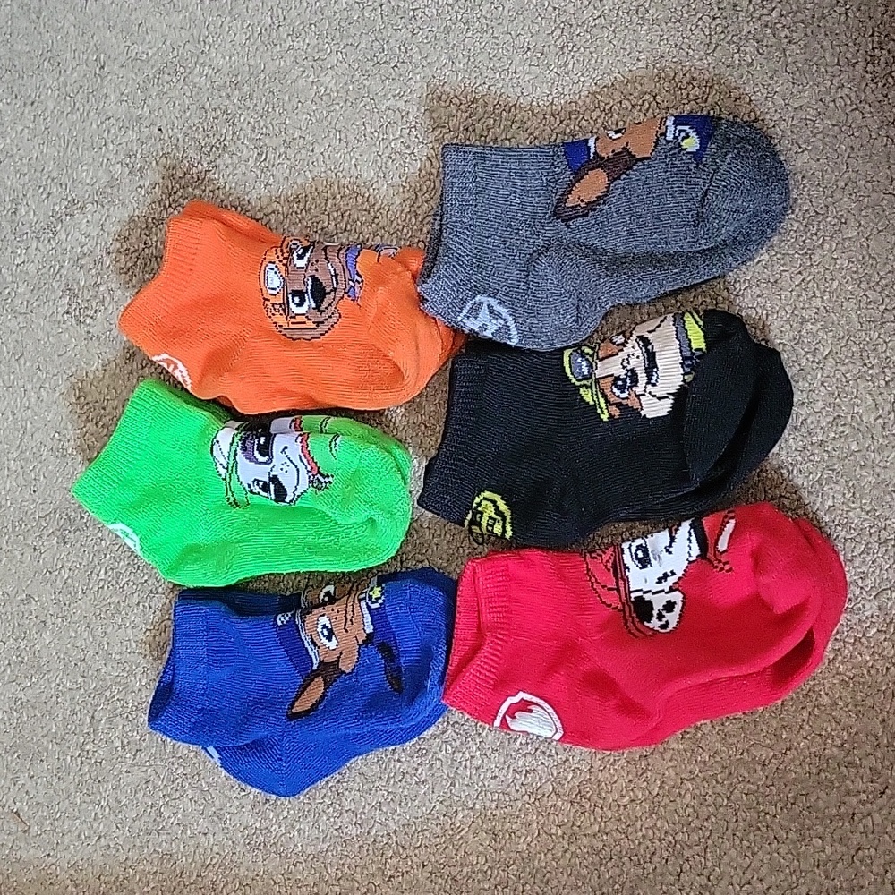 6 pair paw patrol ankle socks